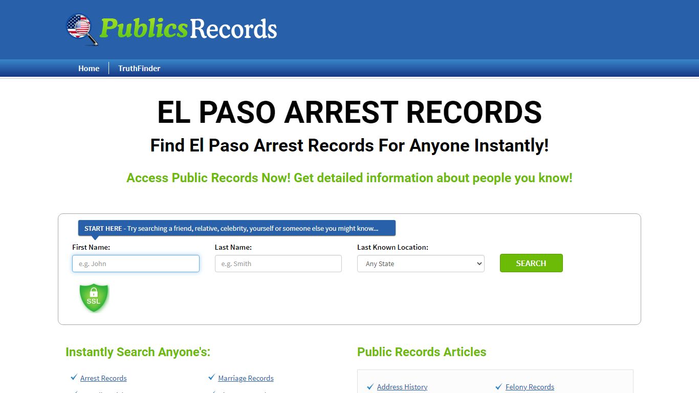 Find El Paso Arrest Records For Anyone Instantly!